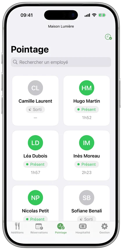 Le pointage sur iPhone